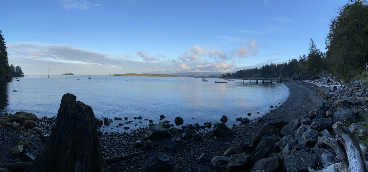 Tunstall Beach on Bowen Island Panorama morning sunrise