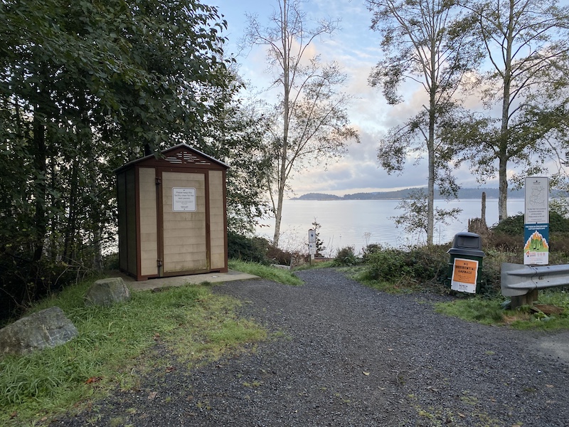 out house just above parking at the cape roger curtis beach