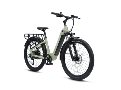 ENVO ST50 is an e-bike that functions as a commuter and cargo carrier. Its rugged frame coupled with suspension fork allows for smooth rides on any terrain. Powered by a 750W motor, the bike's cargo rack and basket can easily transport tools, groceries, or even second passenger.