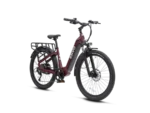 ENVO ST50 is an e-bike that functions as a commuter and cargo carrier. Its rugged frame coupled with suspension fork allows for smooth rides on any terrain. Powered by a 750W motor, the bike's cargo rack and basket can easily transport tools, groceries, or even second passenger.
